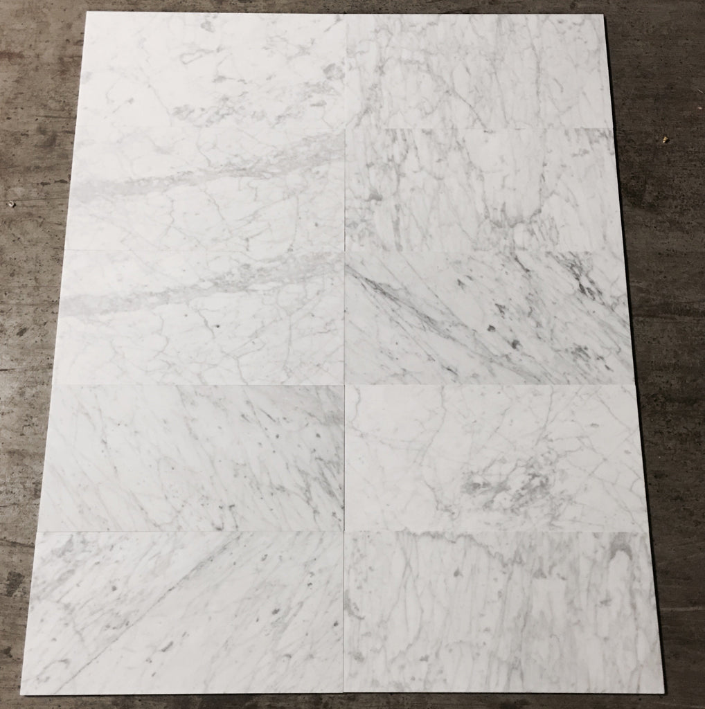 Carrara Bianco Marble Wall and Floor Field Tile in Various Sizes - Polished | TileBuys