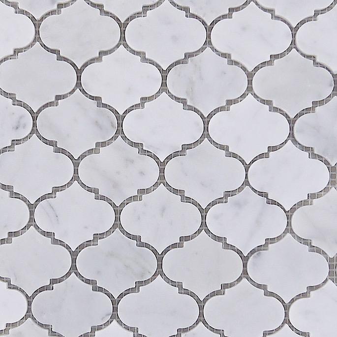 Carrara Bianco Marble Waterjet Mosaic Tile in Mini Lanterns | TileBuys