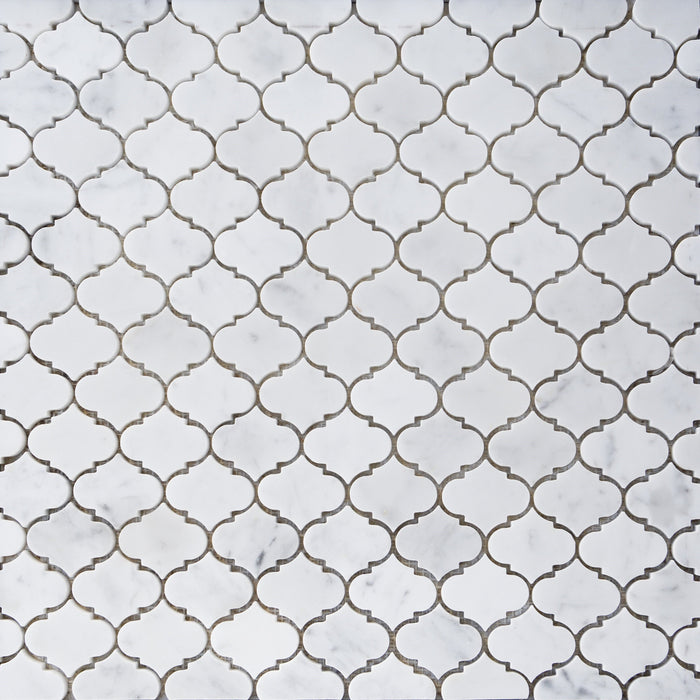 Carrara Bianco Marble Waterjet Mosaic Tile in Mini Lanterns | TileBuys