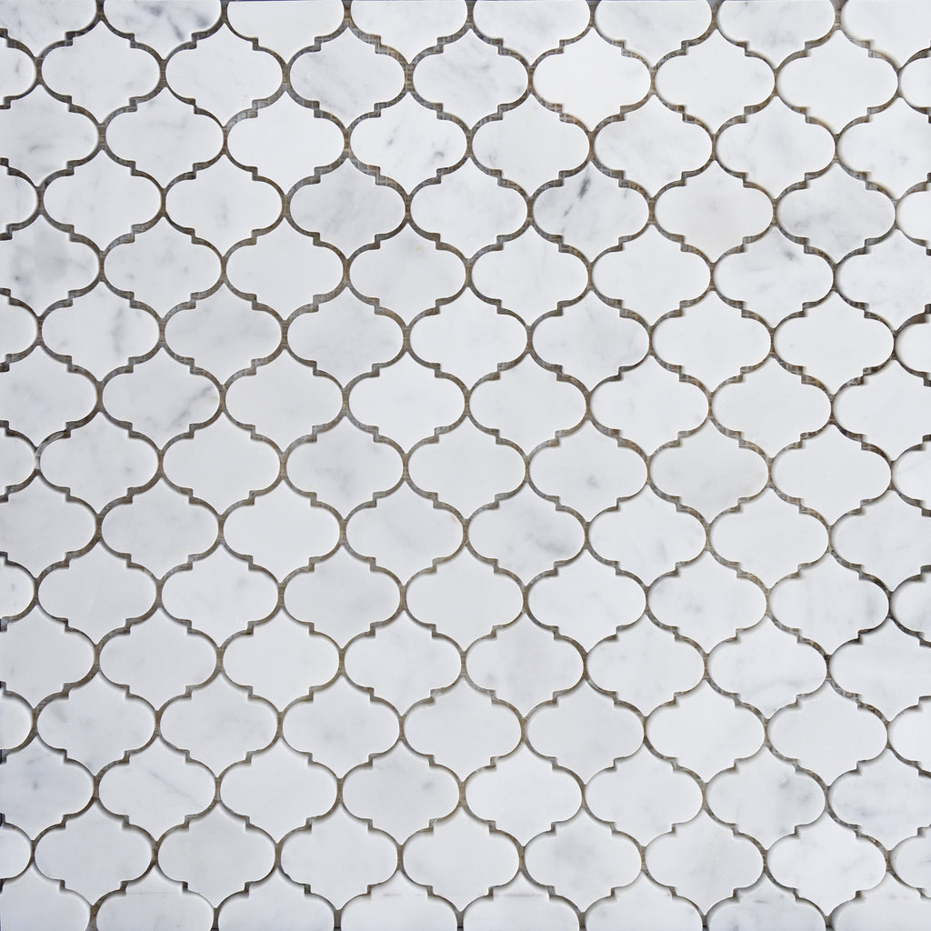 Carrara Bianco Marble Waterjet Mosaic Tile in Mini Lanterns | TileBuys