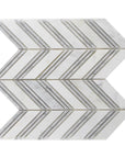 Carrara Blend Marble Mosaic Tile - Chevron - Polished | TileBuys