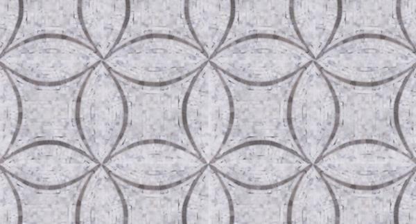 Carrara (Carrera) Venato and Lady Gray Marble Mosaic Tile - Floral Pattern - Polished | TileBuys