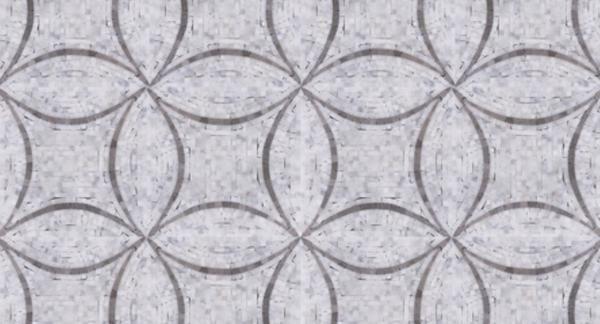 Carrara (Carrera) Venato and Lady Gray Marble Mosaic Tile - Floral Pattern - Polished | TileBuys