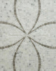 Carrara (Carrera) Venato and Lady Gray Marble Mosaic Tile - Floral Pattern - Polished | TileBuys