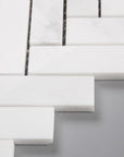 Carrara (Carrera) Venato Marble Mosaic Tile - 1x3” Herringbone - Polished | TileBuys
