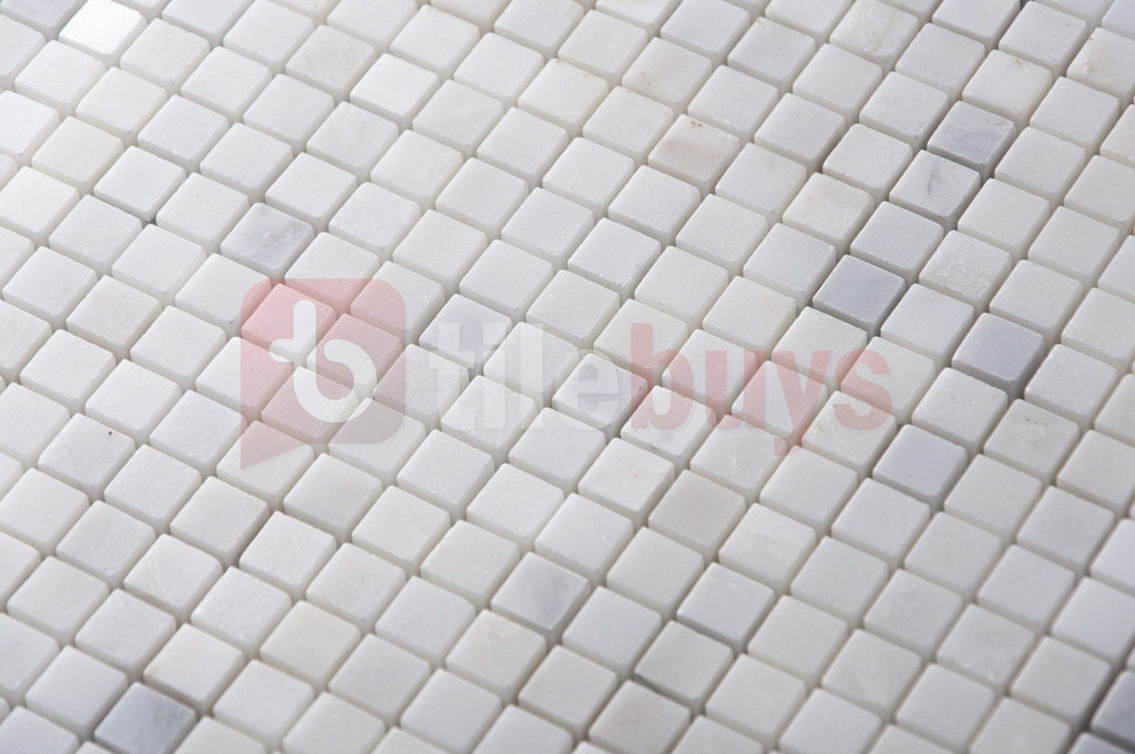 Carrara (Carrera) Venato Marble Tile - 5/8” Squares - Polished | TileBuys