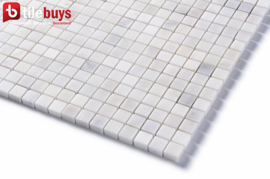 Carrara (Carrera) Venato Marble Tile - 5/8” Squares - Polished | TileBuys