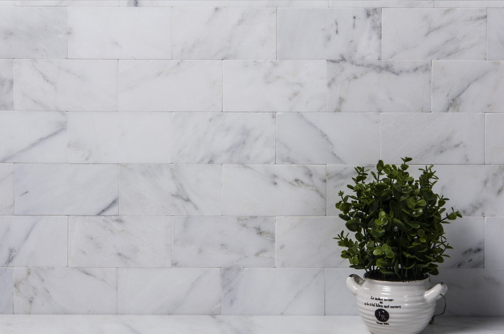 Carrara Venato Marble 3x6" Subway Tile - Various Finishes | TileBuys