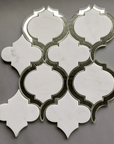 Carrara Venato Marble and Antique Mirror Glass Marrakech Arabesque Mosaic Tile | TileBuys