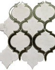 Carrara Venato Marble and Antique Mirror Glass Marrakech Arabesque Mosaic Tile | TileBuys