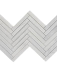 Carrara Venato Marble Mosaic Tile - 1x6" Long Herringbone | TileBuys