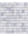 Carrara Venato Marble Mosaic Tile in 1” Squares Pattern - Polished or Honed | TileBuys