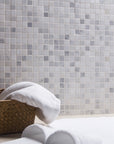 Carrara Venato Marble Mosaic Tile in 1” Squares Pattern - Polished or Honed | TileBuys