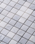 Carrara Venato Marble Mosaic Tile in 1” Squares Pattern - Polished or Honed | TileBuys