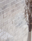 Carrara Venato Marble Mosaic Tile in 2x4" Mini Brick Subway Tiles Pattern - Polished or Honed | TileBuys