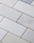 Carrara Venato Marble Mosaic Tile in 2x4" Mini Brick Subway Tiles Pattern - Polished or Honed | TileBuys