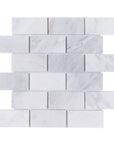 Carrara Venato Marble Mosaic Tile in 2x4" Mini Brick Subway Tiles Pattern - Polished or Honed | TileBuys
