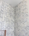Carrara Venato Marble Mosaic Tile in Mindful Grace Wings | TileBuys