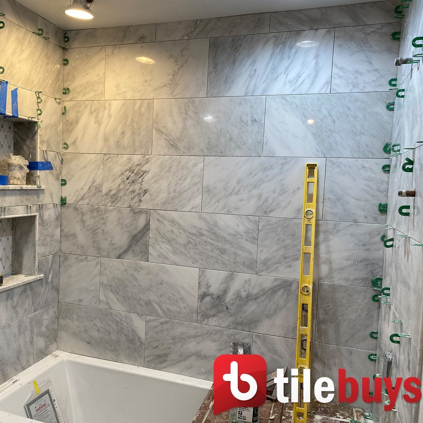 Carrara Venato Marble Wall and Floor Field Tile in Various Sizes and Finishes | TileBuys