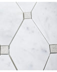 4.6 Sq Ft of Carrara White and Cinderella Grey Marble Mosaic Tile in White Diamonds | TileBuys