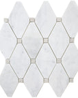 4.6 Sq Ft of Carrara White and Cinderella Grey Marble Mosaic Tile in White Diamonds | TileBuys
