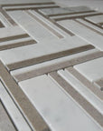 4.6 Sq Ft of Carrara White and Lady Grey Marble Mosaic Tile in Herringbone Strips | TileBuys