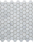 4.4 Sq Ft of Carrara White Marble Mosaic Tile in 1" Hexagons Pattern - Polished or Honed | TileBuys