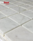 5 Sq Ft of Carrara White Marble Mosaic Tile in 2" Squares Pattern | TileBuys