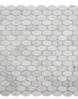 4.8 Sq Ft Carrara White Marble Mosaic Tile in 5/8" Oval Pattern - Honed | TileBuys