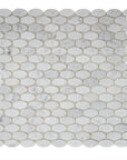 4.8 Sq Ft Carrara White Marble Mosaic Tile in 5/8" Oval Pattern - Honed | TileBuys