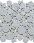4.2 Sq Ft of Carrara White Marble Mosaic Tile in Mixed Rounds Pattern - Polished (4.2 Sq Ft) | TileBuys