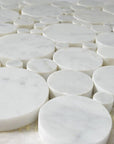 4.2 Sq Ft of Carrara White Marble Mosaic Tile in Mixed Rounds Pattern - Polished (4.2 Sq Ft) | TileBuys