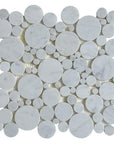 4.2 Sq Ft of Carrara White Marble Mosaic Tile in Mixed Rounds Pattern - Polished (4.2 Sq Ft) | TileBuys