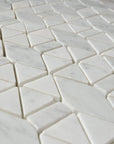 4.5 Sq Ft of Carrara White Marble Mosaic Tile in Triangular Geometric | TileBuys