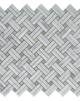 5 Sq Ft of Carrara White and Lady Grey Marble Mosaic Tile - Knot Basketweave | TileBuys