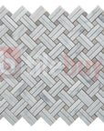 5 Sq Ft of Carrara White and Lady Grey Marble Mosaic Tile - Knot Basketweave | TileBuys