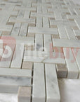 5 Sq Ft of Carrara White and Lady Grey Marble Mosaic Tile - Knot Basketweave | TileBuys