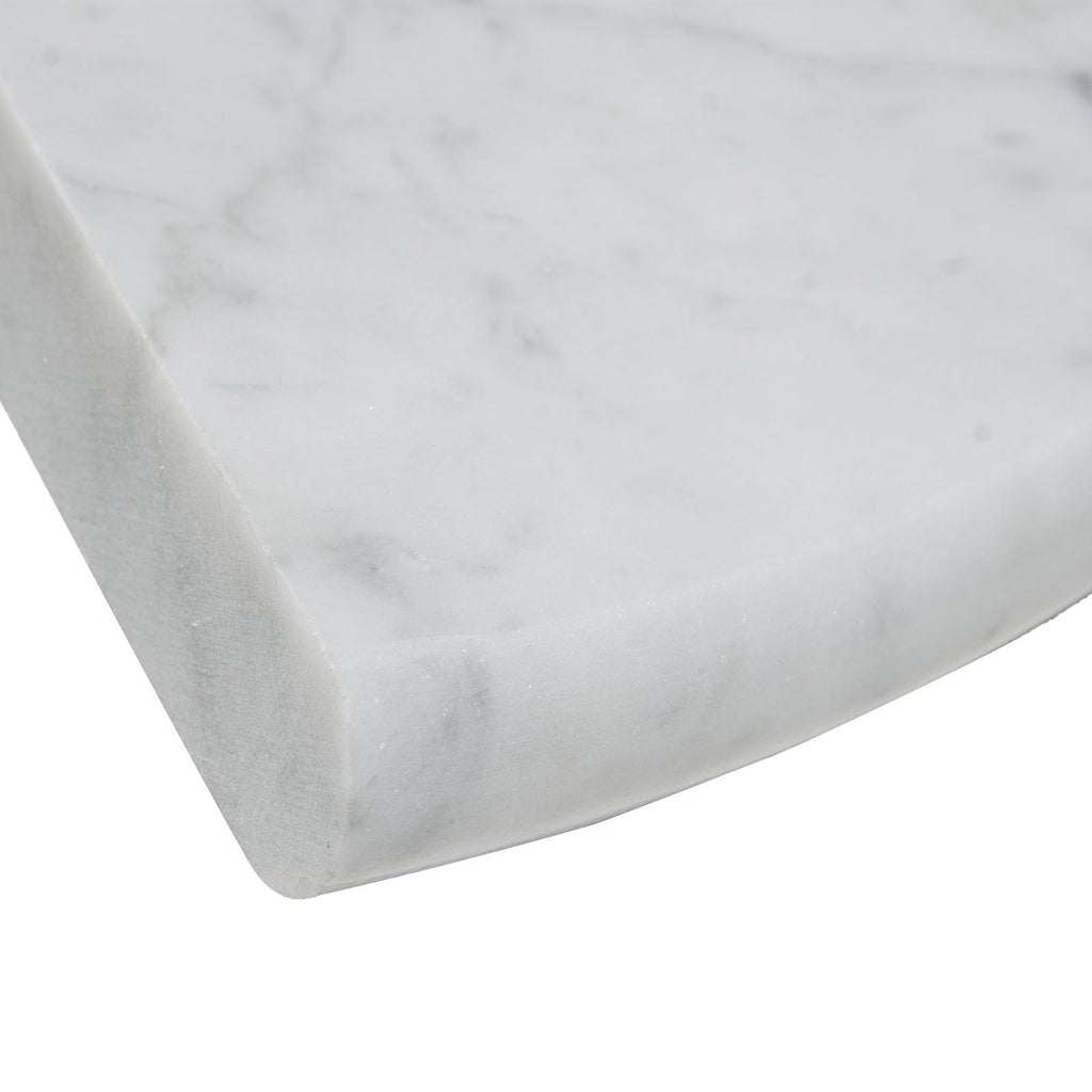 9 x 9 Carrara White Marble Corner Shower Shelf