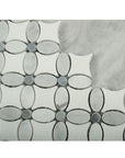 Carrara White, Milano Grey and White Thassos Marble Mosaic Tile in Glacier Garden | TileBuys