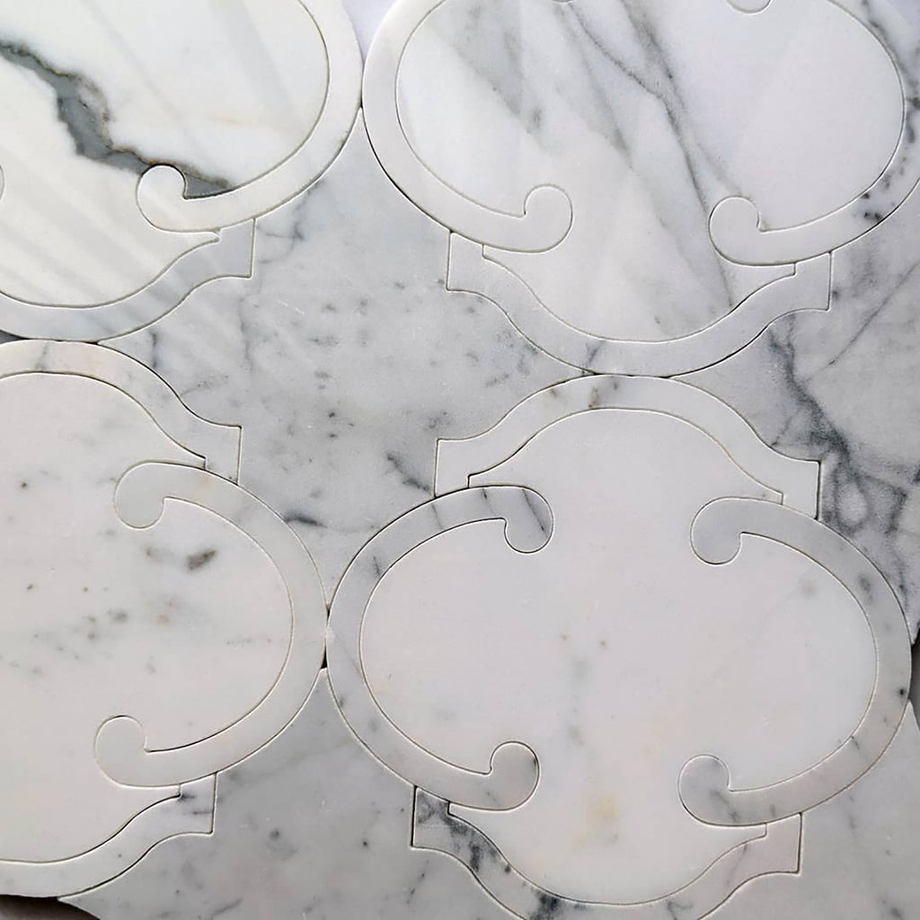 Calacatta (Calcutta) Marble Waterjet Mosaic Tile in Casablanca | TileBuys