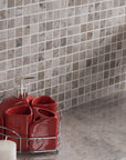 Cloud Marble Mosaic Tile in 1" Squares - Polished | TileBuys