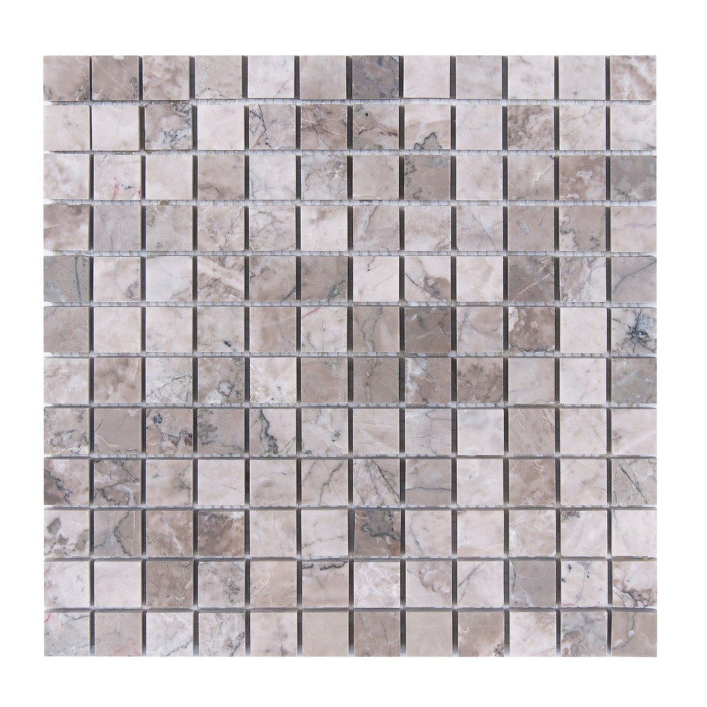 Cloud Marble Mosaic Tile in 1" Squares - Polished | TileBuys