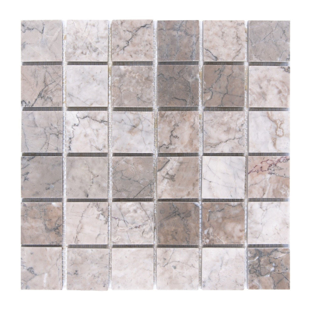 Cloud Marble Mosaic Tile in 2" Squares - Polished | TileBuys