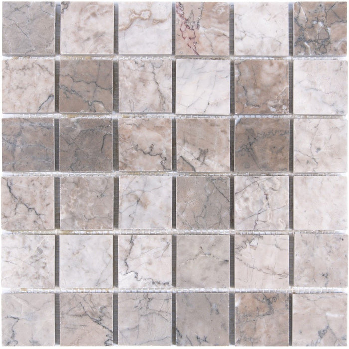 Cloud Marble Mosaic Tile in 2" Squares - Polished | TileBuys