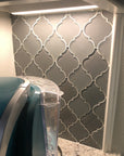 Coastal Gray Glass Lanterns Arabesque Mosaic Wall Tile | TileBuys