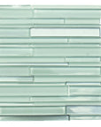 5.2 Sq Ft of Coastal Green Glass Simple Strip Mosaic Tile in Sea Glass | TileBuys