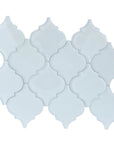 Coastal White Glass Arabesque Lantern Mosaic Tile | TileBuys