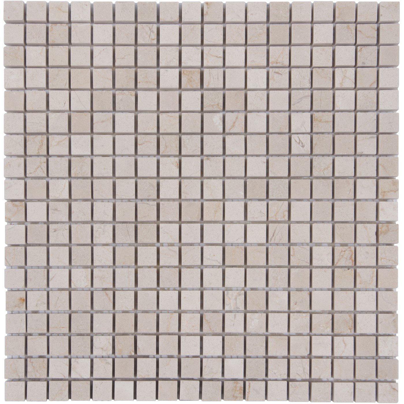 Cream Marfil Marble Mosaic Tile - 5/8” Squares - Polished | TileBuys