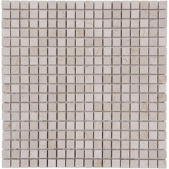 Cream Marfil Marble Mosaic Tile - 5/8” Squares - Polished | TileBuys