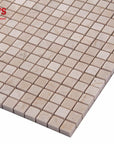Cream Marfil Marble Mosaic Tile - 5/8” Squares - Polished | TileBuys